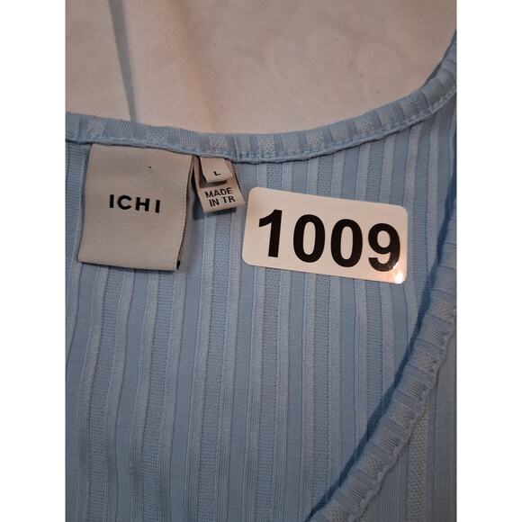 ICHI Quiet Luxury Ribbed Snap Women's size Large Old Money Sleeveless Casual Top - Picture 7 of 13